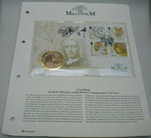 Load image into Gallery viewer, 1999 THE BIRTH ANNIVERSARY OF JOHN HARRISON COMMEMORATIVE BUNC £5 COIN COVER PNC
