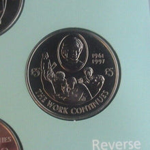 Load image into Gallery viewer, 2002 DIANA PRINCESS OF WALES THE WORK CONTINUES CHANNEL ISLANDS 3 X £5 BUnc SET
