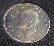 Load image into Gallery viewer, 1950 KING GEORGE VI BARE HEAD  ENGLISH ONE SHILLING COIN BOXED WITH COA
