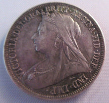 Load image into Gallery viewer, 1898 QUEEN VICTORIA VEILED HEAD SILVER ONE SHILLING COIN IN CLEAR FLIP
