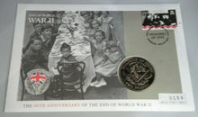 Load image into Gallery viewer, THE STREET PARTIES END OF WORLD WAR II 1995 PROOF £2 COIN COVER PNC &amp; INFO CARD
