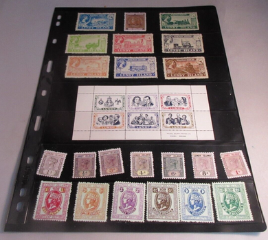VARIOUS LUNDY ISLAND PRE DECIMAL STAMPS MNH IN CLEAR FRONTED STAMP HOLDER