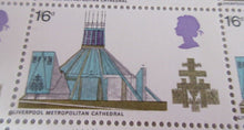 Load image into Gallery viewer, 1969 LIVERPOOL METROPOLITAN CATHEDRAL 1/6d 40 STAMPS MNH INCLUDES TRAFFIC LIGHTS
