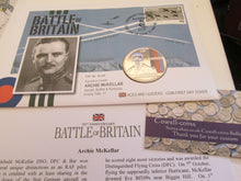 Load image into Gallery viewer, £5 Proof Coin First Day Covers Colourised Rare Unusual Battle of Britain WWII BU
