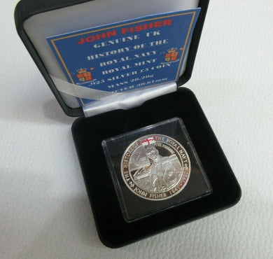 2004 HISTORY OF THE ROYAL NAVY JOHN FISHER SILVER PROOF £5 COIN ROYAL MINT