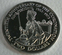 Load image into Gallery viewer, TWENTIETH ANNIVERSARY OF THE CORONATION 1973 SILVER PROOF TWO DOLLAR COIN BOXED
