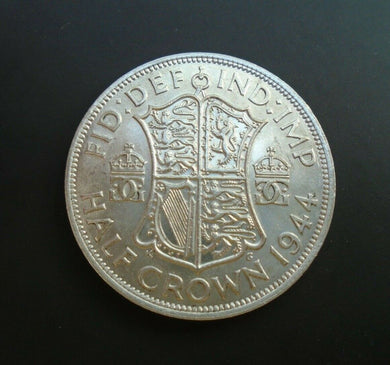 1944 KING GEORGE VI BARE HEAD 1 SILVER HALF CROWN ref SPINK 4080 A4