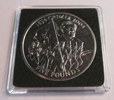 2004 QEII CRIMEA 1854-2004 BUNC BAILIWICK OF GUERNSEY £5 COIN & CAPSULE