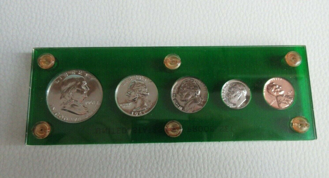 USA 1961 SPECIMIN PROOF SET 4 .900 SILVER AND A COPPER 1 CENT US MINT
