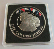 Load image into Gallery viewer, 2002 QEII GOLDEN JUBILEE THREE GENERATIONS 50P CROWN COLOUR PROOF BOXED WITH COA
