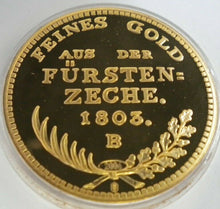 Load image into Gallery viewer, GERMANY FURSTEN ZECHE 1803 RE STRIKE 2006 GOLD PLATED MEDALLION
