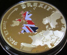 Load image into Gallery viewer, BREXIT JUNE 23 2016 MEDALLION CU-NI SILVER PLATED WITH COLOUR BOXED OR UNBOXED
