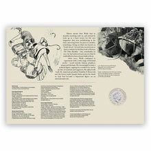 Load image into Gallery viewer, 2021 UK HG Wells £2 POUND Coin Cover LIMITED EDITION PNC ROYAL MAIL &amp; ROYAL MINT
