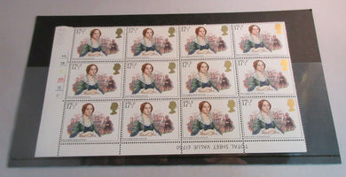 GB 1980 MRS GASKELL NORTH & SOUTH 17 1/2p BLOCK OF 12 STAMPS MNH