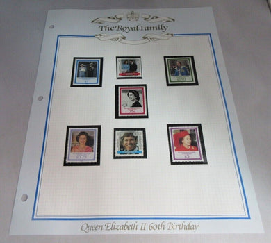 1986 QUEEN ELIZABETH II 60TH BIRTHDAY SEYCHELLES STAMPS & ALBUM SHEET