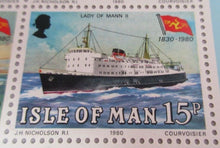 Load image into Gallery viewer, 1980 MAIL BOATS ISLE OF MAN LONDON 1980 STAMP EXHIBITION MINISHEET MNH

