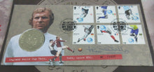 Load image into Gallery viewer, 1966-2006 BOBBY MOORE ENGLAND WORLD CUP HERO MEDAL COVER SIGNED BY JACK CHARLTON
