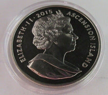 Load image into Gallery viewer, 2015 HM QUEEN ELIZABETH II ASCENSION ISLANDS PROOF ONE CROWN COIN IN CAPSULE
