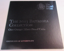 Load image into Gallery viewer, 2013 BRITANNIA FINE SILVER PROOF 1oz £2 TWO POUND COIN ROYAL MINT BOX AND COA
