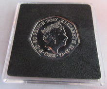 Load image into Gallery viewer, 2017 PETER RABBIT QEII BUNC 50P FIFTY PENCE COIN QUAD CAPSULE &amp; COA
