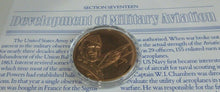 Load image into Gallery viewer, History of Man in Flight 1973 Gold Plated Bronze Scarce Medals + Info Sheet
