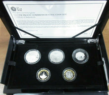 Load image into Gallery viewer, 2015 5 Coin UK Commemorative Silver Proof Set From Royal Mint Boxed With COA
