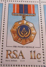 Load image into Gallery viewer, 1984 RSA BARRY JACKSON MEDAL COLLECTION RSA 11C,25C, 30C &amp; 45c STAMPS MNH
