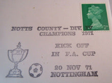 Load image into Gallery viewer, 1970&#39;s VINTAGE FOOTBALL STAMP COVER NOTTS COUNTY
