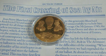 Load image into Gallery viewer, History of Man in Flight 1973 Gold Plated Bronze Scarce Medals + Info Sheet
