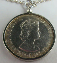 Load image into Gallery viewer, 1964 ONE BERMUDA CROWN COIN WITH MOUNT &amp; NECKLACE BEAUTIFULLY BOXED
