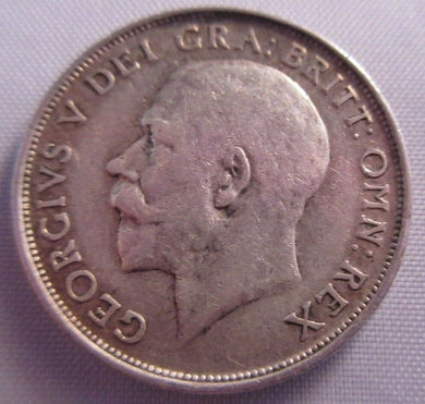 1911 KING GEORGE V BARE HEAD EF .925 SILVER ONE SHILLING COIN IN CLEAR FLIP
