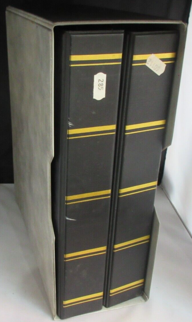 PADDED ALBUM x 2 WITH OUTER COVER HOLDS PNCS WITH CLEAR PAGES INCLUDED