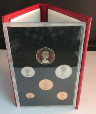 1980 BAILIWICK OF JERSEY QEII PROOF 6 COIN SET IN ROYAL MINT RED LEATHER BOOK