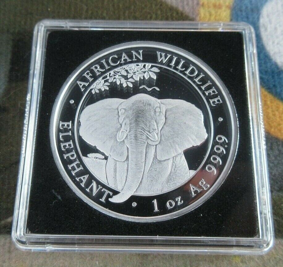 2021 AFRICA WILDLIFE ELEPHANT 100 SHILLINGS 1oz .999 BU silver QUAD CAPSULE