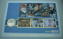 Load image into Gallery viewer, 2003 50TH ANNIVERSARY OF THE QUEEN&#39;S CORONATION BUNC £5 COIN COVER,STAMP PNC
