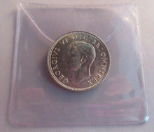 Load image into Gallery viewer, 1938 KING GEORGE VI BARE HEAD .500 SILVER UNC ONE SHILLING COIN &amp; CLEAR FLIP E2
