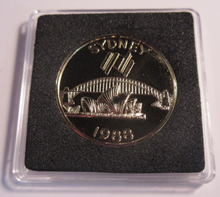 Load image into Gallery viewer, 1988 SYDNEY HARBOUR BRIDGE HMS SIRIUS GOLD PLATED BUNC MEDAL CAPSULE &amp; COA
