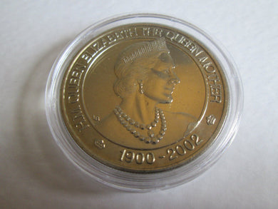 2002 Turks & Caicos Islands  5 Crowns Proof coin - Queen Mother in capsual