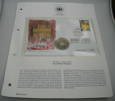 2002 HM THE QUEEN'S GOLDEN JUBILEE, FALKLAND ISLAND BUNC 50p CROWN COIN/PNC