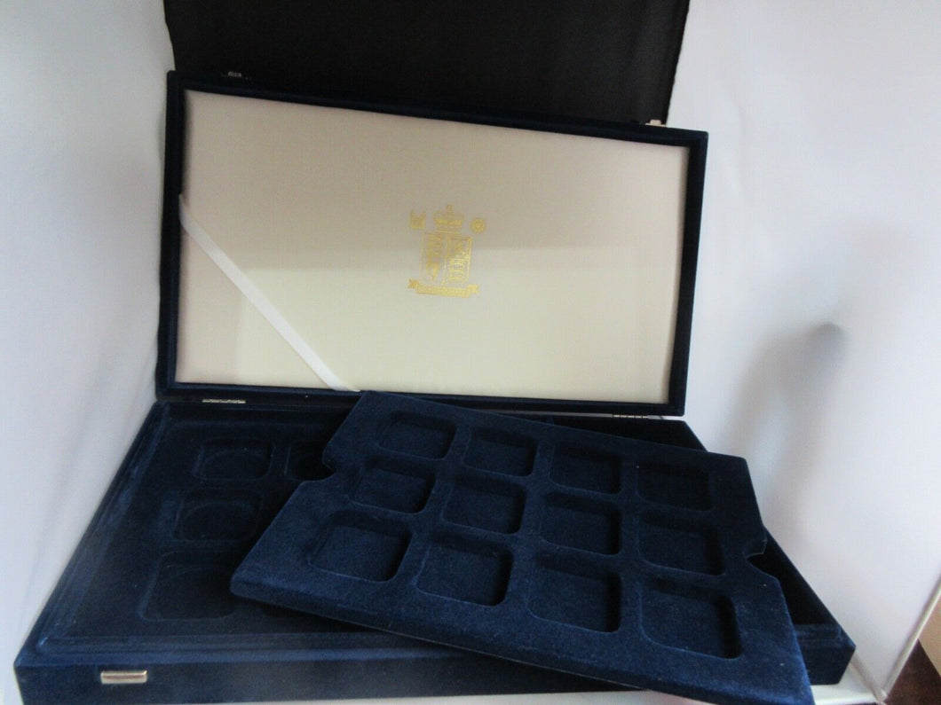 ROYAL MINT BOX HOLDS 24 CROWN OR £5 COINS 46MM RECESS & SPACE TO HOLD CERTS