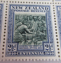 Load image into Gallery viewer, 1840-1940 NEW ZEALAND CENTENNIAL 2 1/2d EDGE BLOCK OF 6 STAMPS IN STAMP HOLDER
