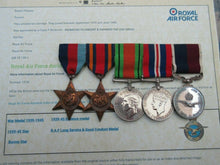 Load image into Gallery viewer, 5 MEDAL GROUP TO SGT TOWERS RAF LSGC BURMA STAR WAR MEDAL  &amp; RIBBON BAR
