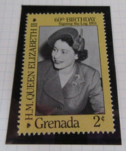 Load image into Gallery viewer, 1986 QUEEN ELIZABETH II 60TH BIRTHDAY GRENADA STAMPS &amp; ALBUM SHEET
