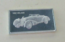 Load image into Gallery viewer, 1932 DELAGE 15mm X 10mm 1.60gram SILVER INGOT WITH INFORMATION SLIP
