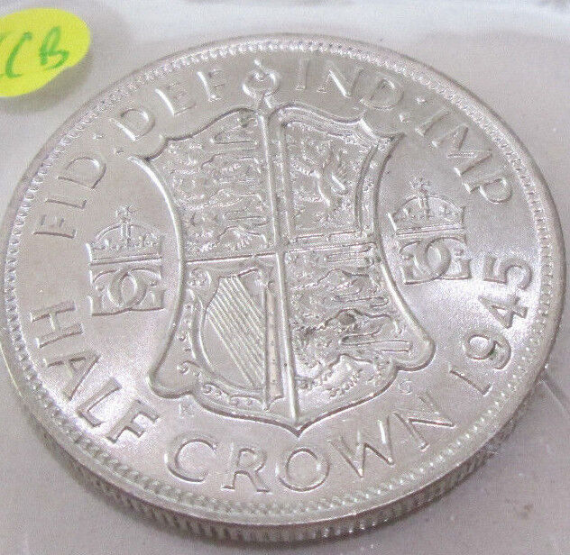 1945 KING GEORGE VI SILVER HALFCROWN 1/2 CROWN BUNC FULL LUSTER SPINK 4080 B CcB