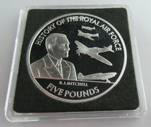 Load image into Gallery viewer, 2008 HISTORY OF THE RAF RJ MITCHELL SILVER PLATED PROOF £5 CROWN BOX COA
