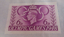 Load image into Gallery viewer, KING GEORGE VI BY AIR MAIL AIR LETTER UNUSED 6d OLYMPIC GAMES 1948 STAMP
