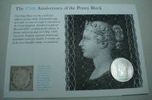 Load image into Gallery viewer, 175th ANNIVERSARY OF THE PENNY BLACK ROYAL MINT MEDAL COVER  ON INFORMATION CARD
