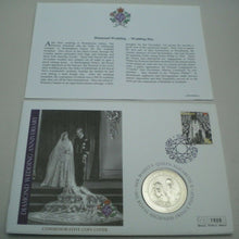 Load image into Gallery viewer, 2007 DIAMOND WEDDING ANNIVERSARY BUNC ONE DOLLAR COIN COVER PNC, STAMP AND COA
