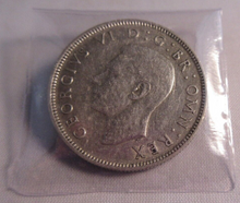 Load image into Gallery viewer, 1942 KING GEORGE VI EF+ .500 FLORIN TWO SHILLINGS WITH PROTECTIVE CLEAR FLIP
